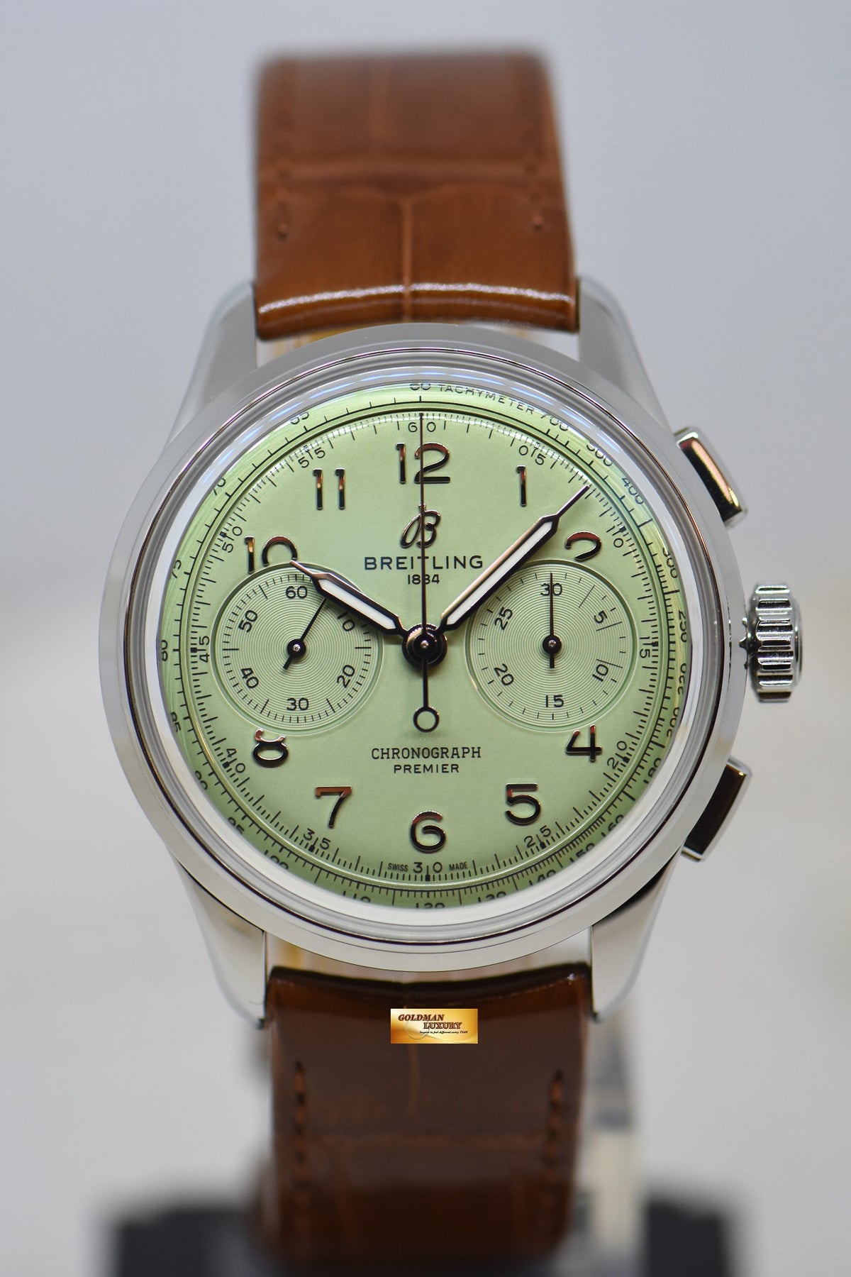 [SOLD] BREITLING PREMIER B09 CHRONOGRAPH 40 STEEL PISTACHIO GREEN MANUAL WINDING AB0930 (LNIB)