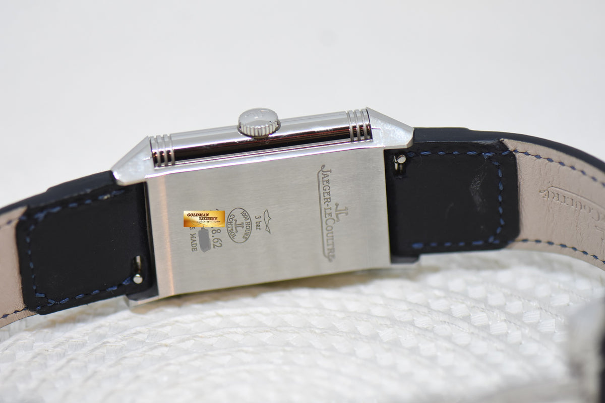 [SOLD] JAEGER Le-COULTRE REVERSO TRIBUTE MONOFACE SMALL SECONDS STEEL LEATHER BLUE MANUAL Q3978480 (LNIB)