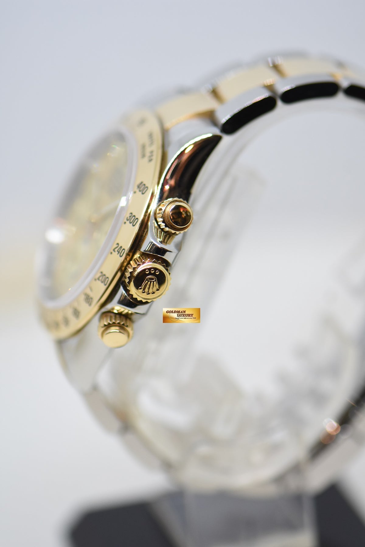 [SOLD] ROLEX OYSTER DAYTONA CHRONOGRAPH 40mm GOLD / STEEL IN OYSTER BRACELET MOP DIAMOND DIAL 116523 (LONG CLASP) (MINT)