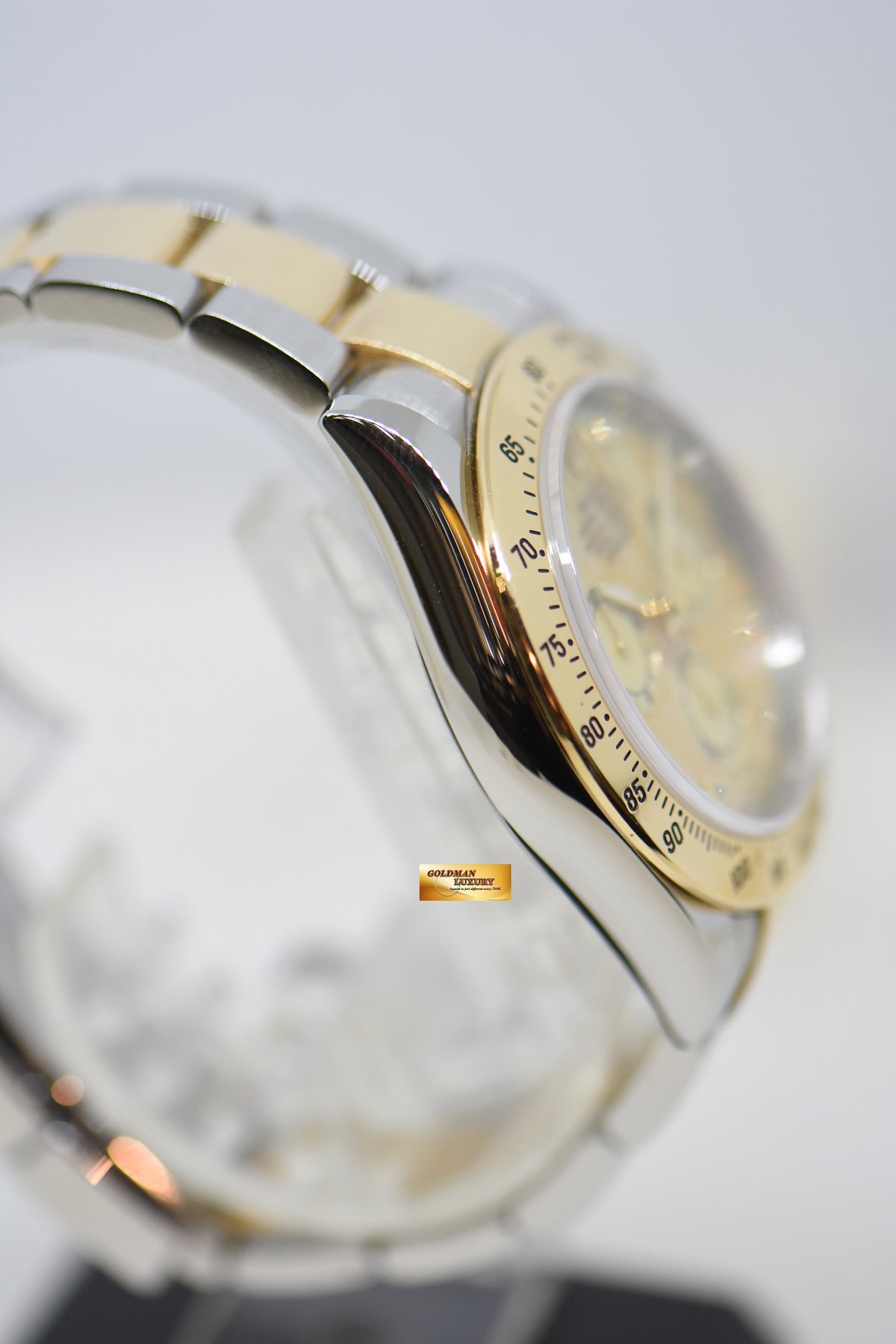 [SOLD] ROLEX OYSTER DAYTONA CHRONOGRAPH 40mm GOLD / STEEL IN OYSTER BRACELET MOP DIAMOND DIAL 116523 (LONG CLASP) (MINT)