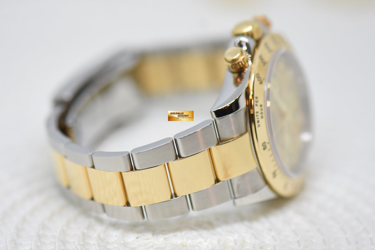 [SOLD] ROLEX OYSTER DAYTONA CHRONOGRAPH 40mm GOLD / STEEL IN OYSTER BRACELET MOP DIAMOND DIAL 116523 (LONG CLASP) (MINT)