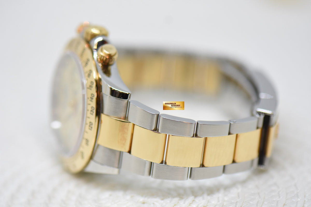 [SOLD] ROLEX OYSTER DAYTONA CHRONOGRAPH 40mm GOLD / STEEL IN OYSTER BRACELET MOP DIAMOND DIAL 116523 (LONG CLASP) (MINT)
