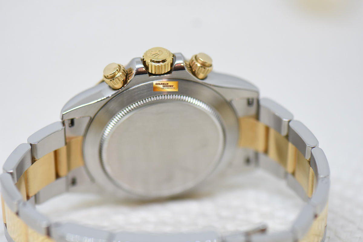 [SOLD] ROLEX OYSTER DAYTONA CHRONOGRAPH 40mm GOLD / STEEL IN OYSTER BRACELET MOP DIAMOND DIAL 116523 (LONG CLASP) (MINT)