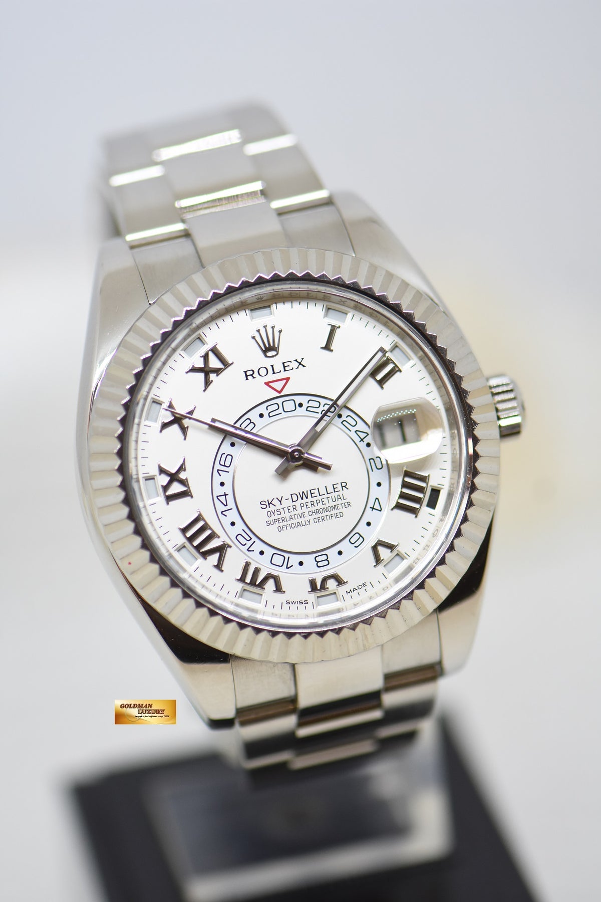 [SOLD] ROLEX OYSTER PERPETUAL SKY-DWELLER 42mm ANNUAL CALENDAR GMT WHITE GOLD WHITE DIAL 326939 (MINT)