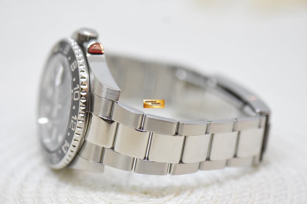 [SOLD] ROLEX OYSTER GMT-MASTER II CERAMIC BLACK STEEL IN OYSTER BRACELET 116710LN (MINT)