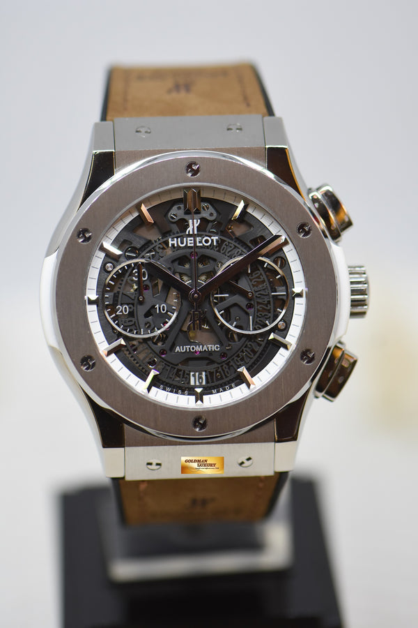[SOLD] HUBLOT AEROFUSION 45mm CHRONOGRAPH ALL WHITE SKELETON TITANIUM 525.NE.0127.LR (MINT)