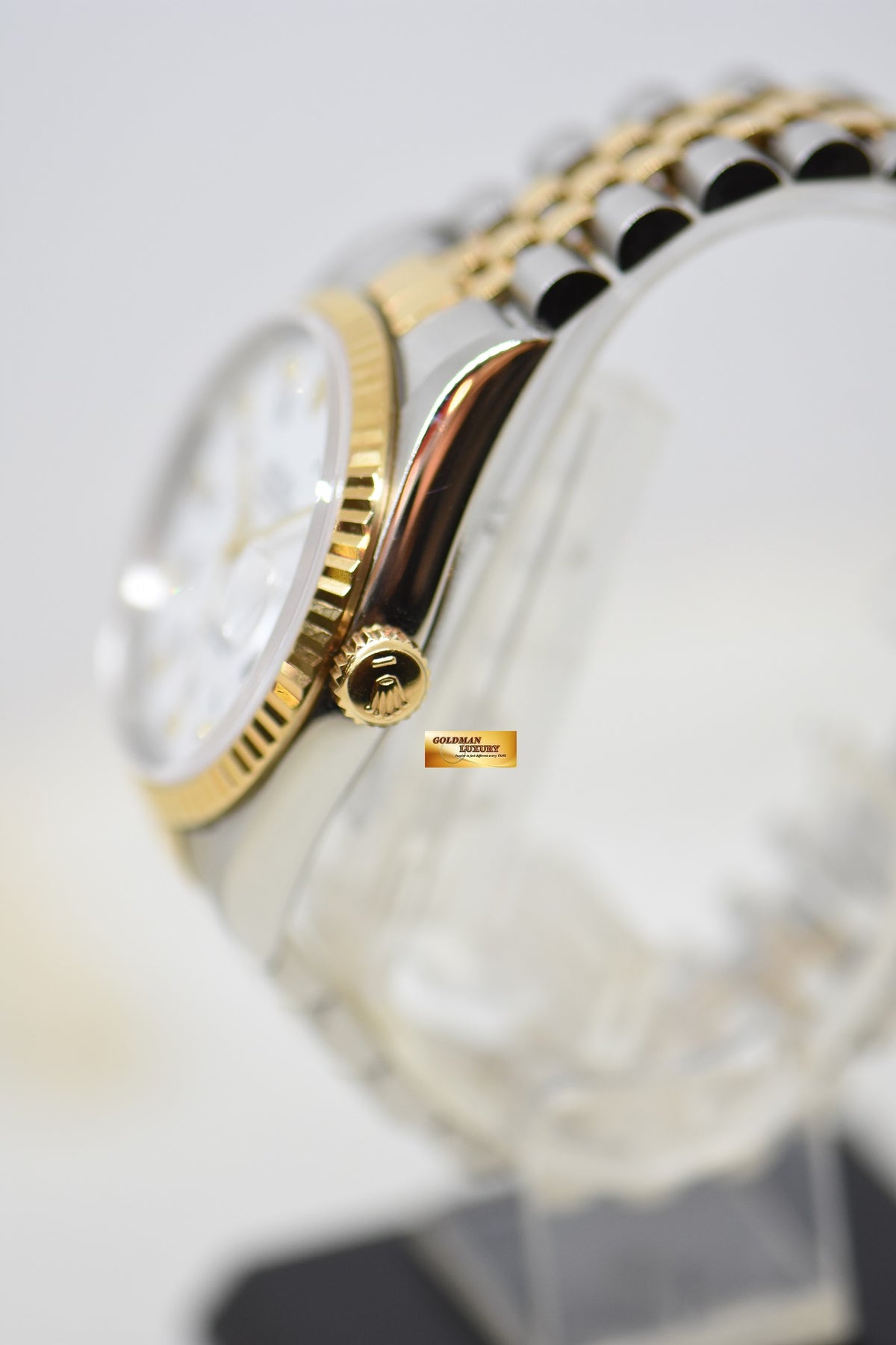 [SOLD] ROLEX OYSTER DATEJUST 36mm HALF-GOLD IN JUBILEE BRACELET WHITE DIAMOND ROMAN DIAL 16233 (QUICKSET-DATE) (MINT)