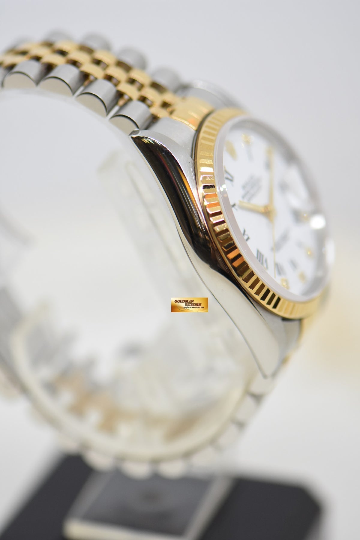 [SOLD] ROLEX OYSTER DATEJUST 36mm HALF-GOLD IN JUBILEE BRACELET WHITE DIAMOND ROMAN DIAL 16233 (QUICKSET-DATE) (MINT)