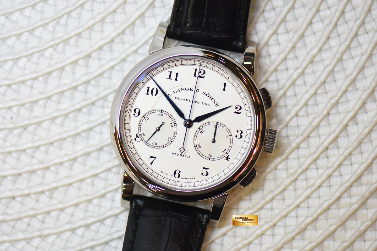 [SOLD] A.LANGE & SOHNE 1815 FLYBACK CHRONOGRAPH WHITE GOLD MANUAL WINDING 402.026 (MINT)