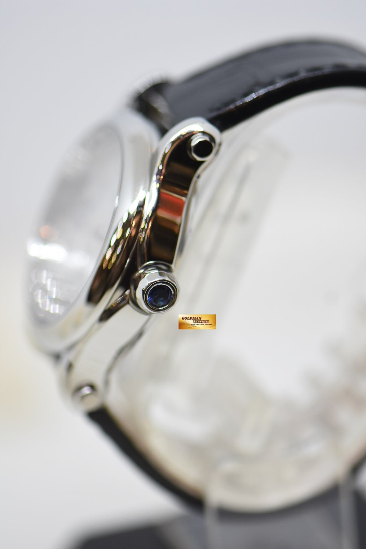 [SOLD] CHOPARD HAPPY SPORT 36mm 7-DIAMONDS STEEL IN LEATHER STRAP AUTOMATIC 27/8559 (MINT)