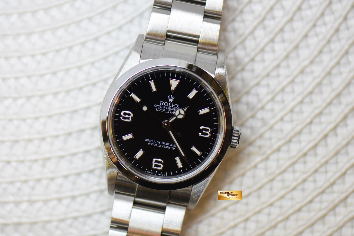 [SOLD] ROLEX OYSTER EXPLORER 1 36mm STEEL IN OYSTER BRACELET “SWISS MADE” DIAL 114270 (MINT)