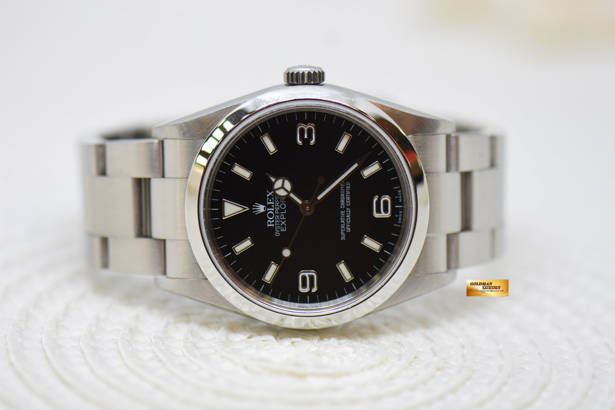 [SOLD] ROLEX OYSTER EXPLORER 1 36mm STEEL IN OYSTER BRACELET “SWISS MADE” DIAL 114270 (MINT)