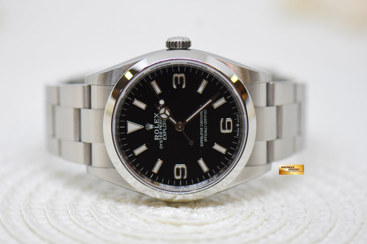 [SOLD] ROLEX OYSTER EXPLORER 1 36mm STEEL IN OYSTER BRACELET BLACK DIAL 124270 (NEW MODEL) (MINT)