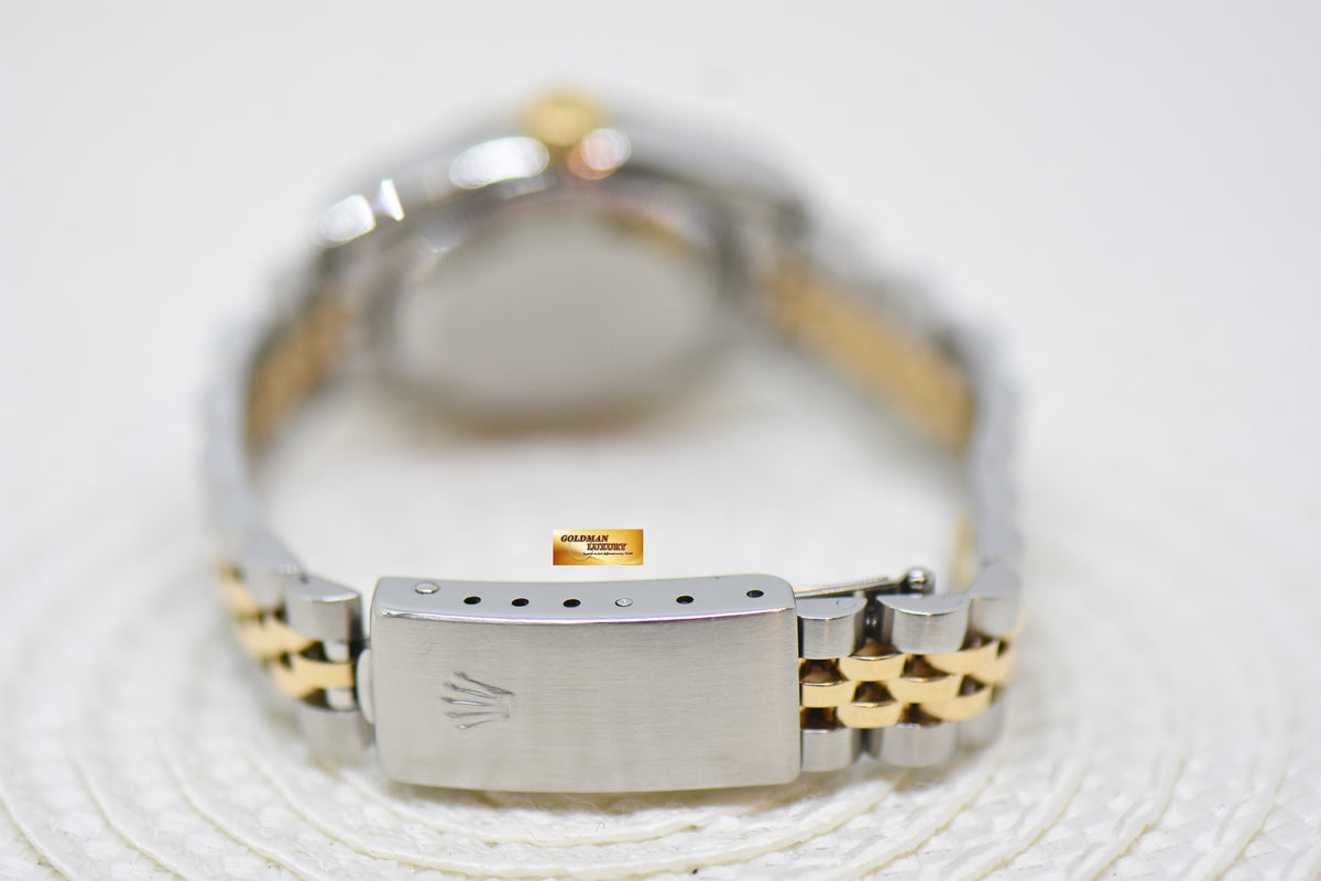 [SOLD] ROLEX OYSTER DATEJUST 26mm HALF-GOLD IN JUBILEE BRACELET GOLD LINEN DIAL 69173 (MINT)