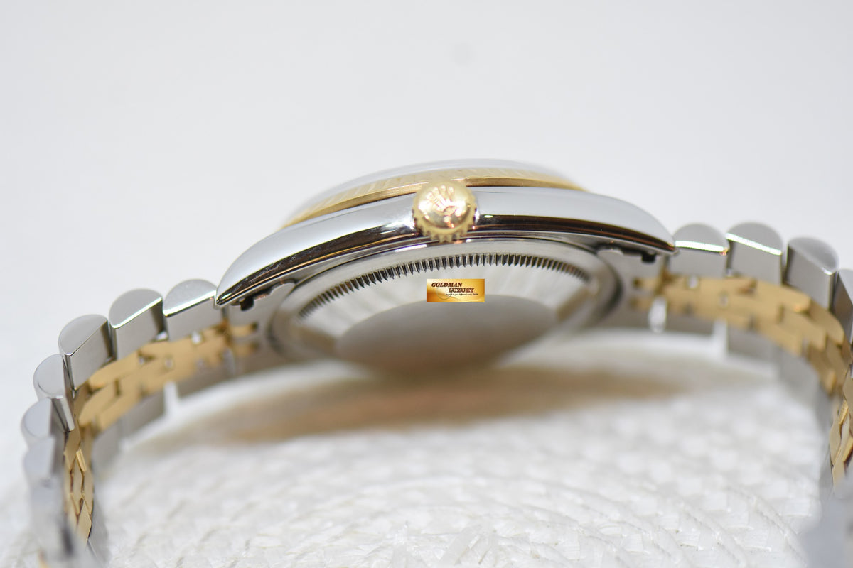 [SOLD] ROLEX OYSTER DATEJUST 36mm HALF-GOLD IN JUBILEE BRACELET GOLD DIAL 16233 (QUICKSET-DATE) (MINT)