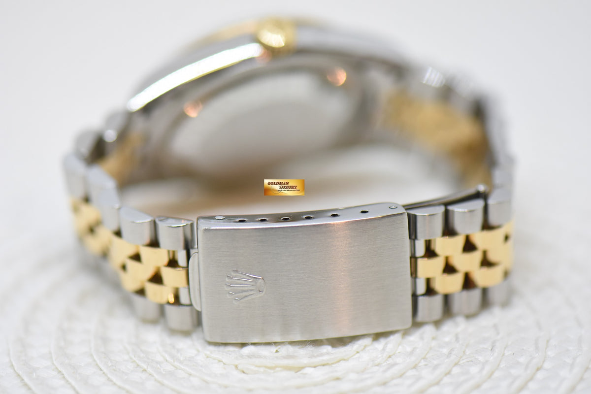 [SOLD] ROLEX OYSTER DATEJUST 36mm HALF-GOLD IN JUBILEE BRACELET GOLD DIAL 16233 (QUICKSET-DATE) (MINT)