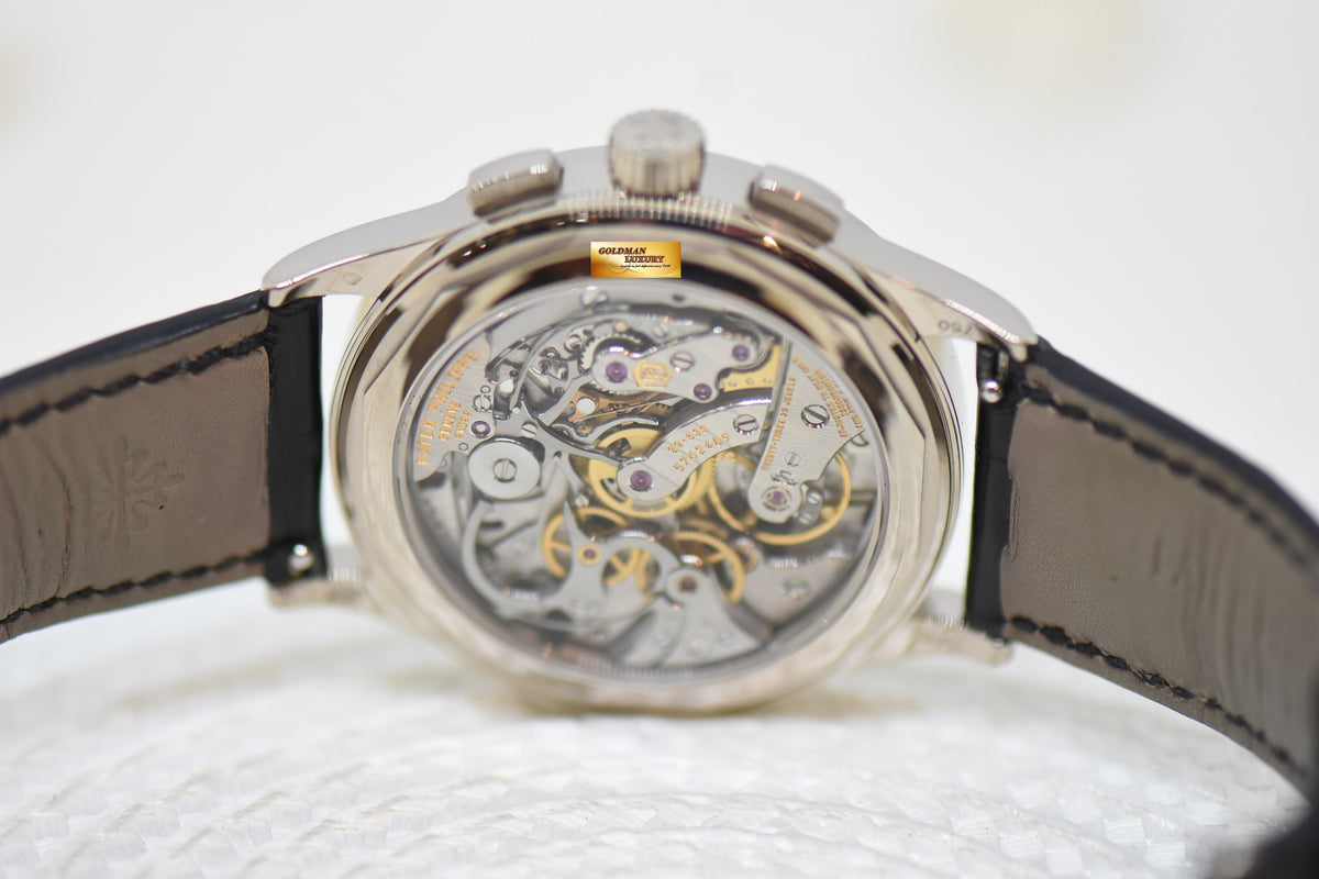 [SOLD] PATEK PHILIPPE CHRONOGRAPH 39MM 18K WHITE GOLD IN LEATHER STRAP MANUAL 5170G (MINT)