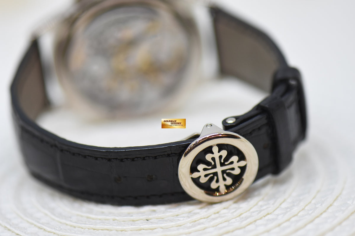 [SOLD] PATEK PHILIPPE CHRONOGRAPH 39MM 18K WHITE GOLD IN LEATHER STRAP MANUAL 5170G (MINT)