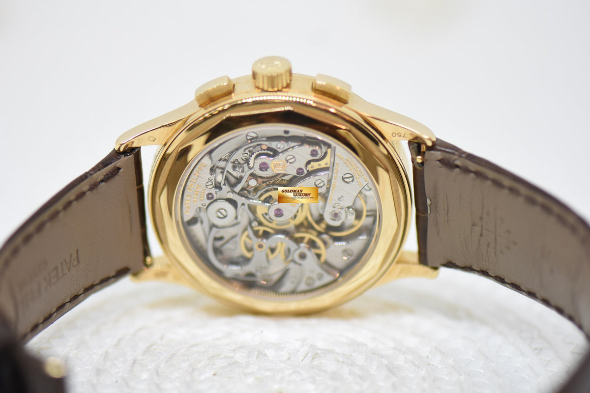 [SOLD] PATEK PHILIPPE CHRONOGRAPH 39MM 18K YELLOW GOLD IN LEATHER STRAP MANUAL 5170J (MINT)