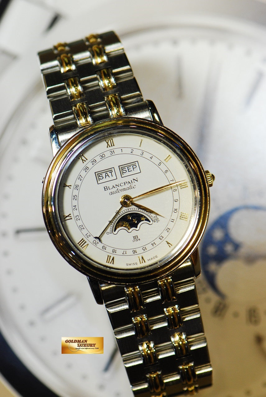 [SOLD] BLANCPAIN TRIPLE CALENDAR MOONPHASE HALF-GOLD AUTOMATIC (MINT)