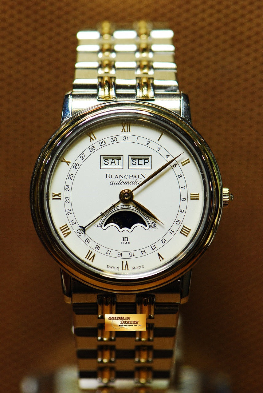 [SOLD] BLANCPAIN TRIPLE CALENDAR MOONPHASE HALF-GOLD AUTOMATIC (MINT)