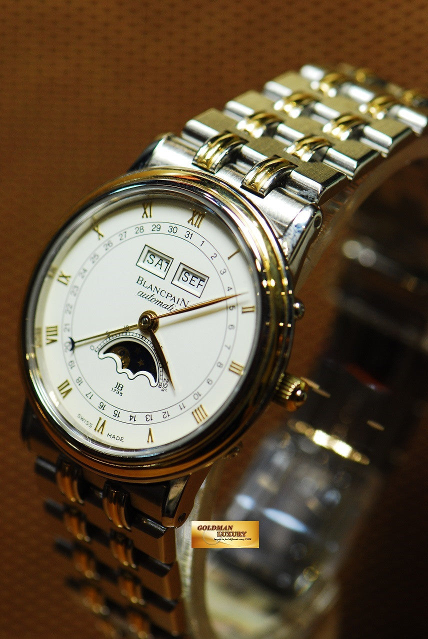 [SOLD] BLANCPAIN TRIPLE CALENDAR MOONPHASE HALF-GOLD AUTOMATIC (MINT)