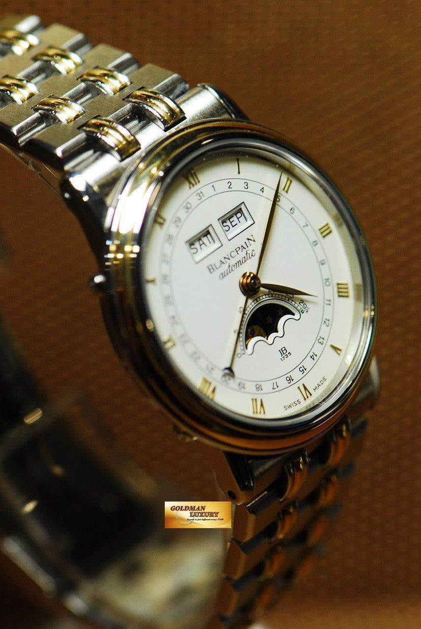 [SOLD] BLANCPAIN TRIPLE CALENDAR MOONPHASE HALF-GOLD AUTOMATIC (MINT)