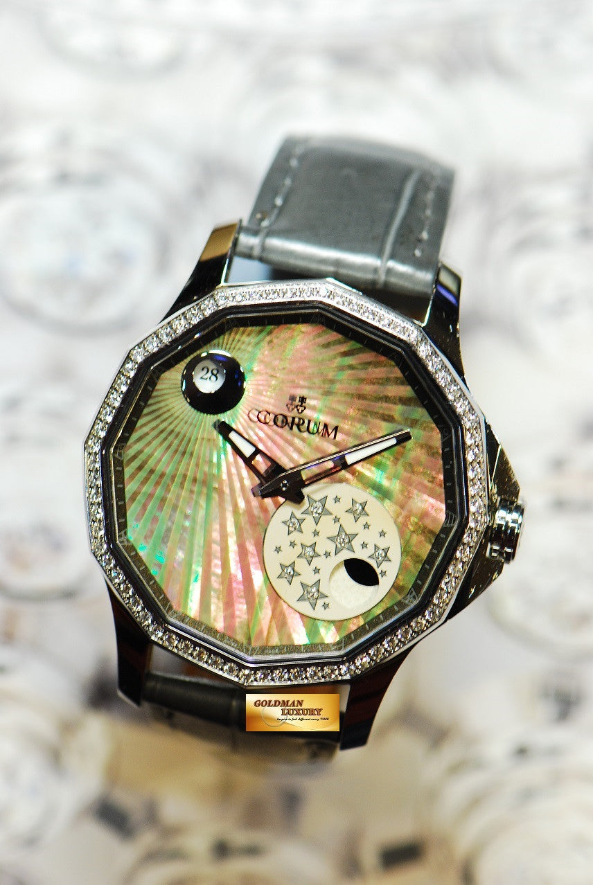 SOLD CORUM ADMIRAL LADIES DIAMOND MYSTERY MOON AUTOMATIC MINT