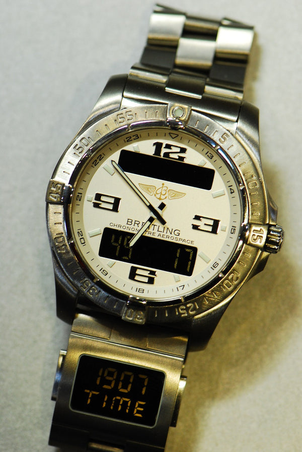 [SOLD] BREITLING AEROSPACE ADVANTAGE TITANIUM E79362 WHITE & CO-PILOT E80172 (MINT)