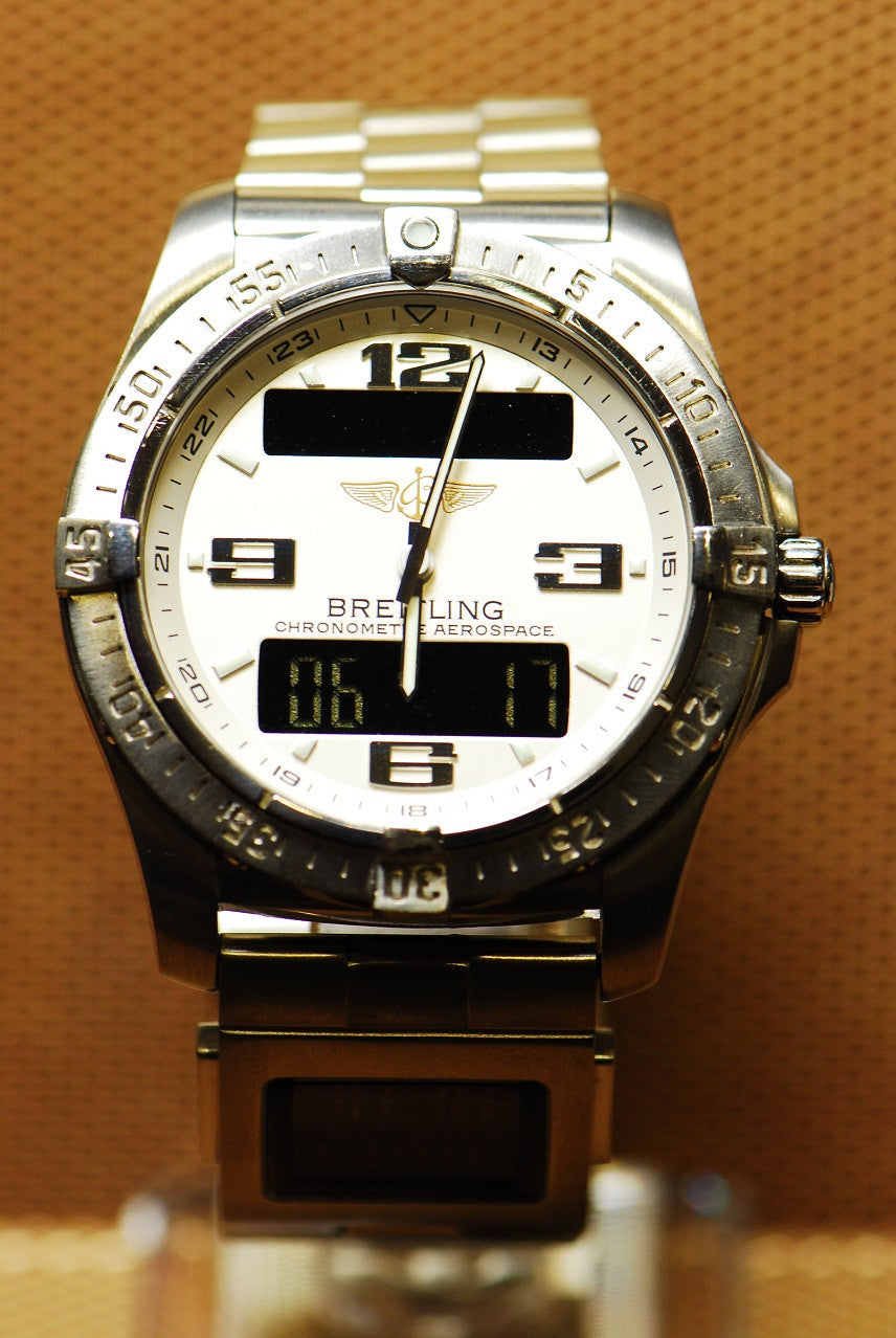 [SOLD] BREITLING AEROSPACE ADVANTAGE TITANIUM E79362 WHITE & CO-PILOT E80172 (MINT)