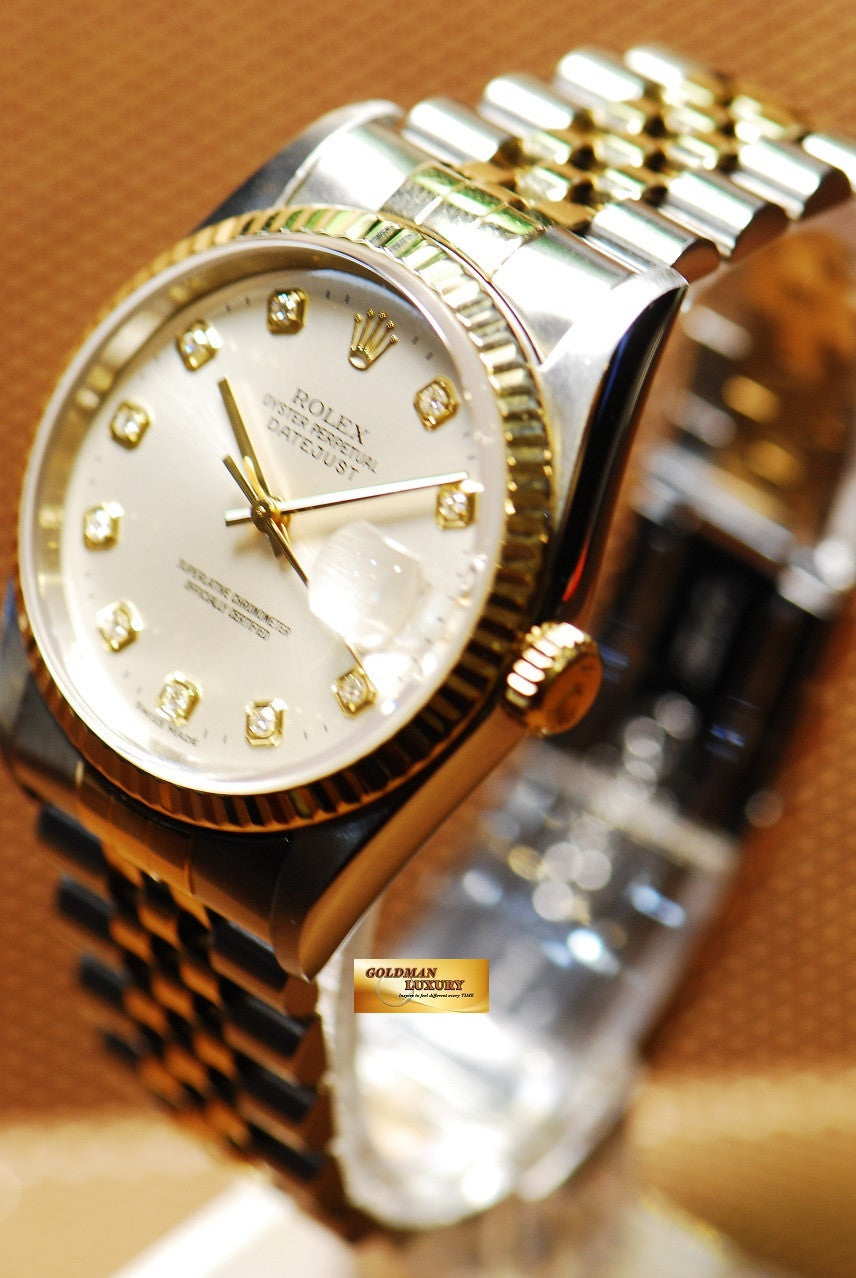 [SOLD] ROLEX OYSTER PERPETUAL DATEJUST HALF-GOLD DIAMOND DIAL Ref : 16233 (NEAR MINT)