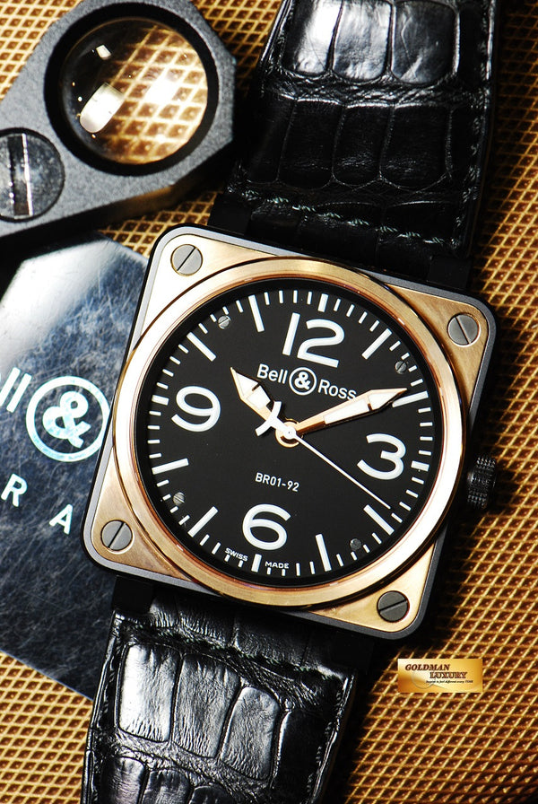 [SOLD] BELL & ROSS AVIATOR 46mm GOLD PVD BLACK AUTOMATIC