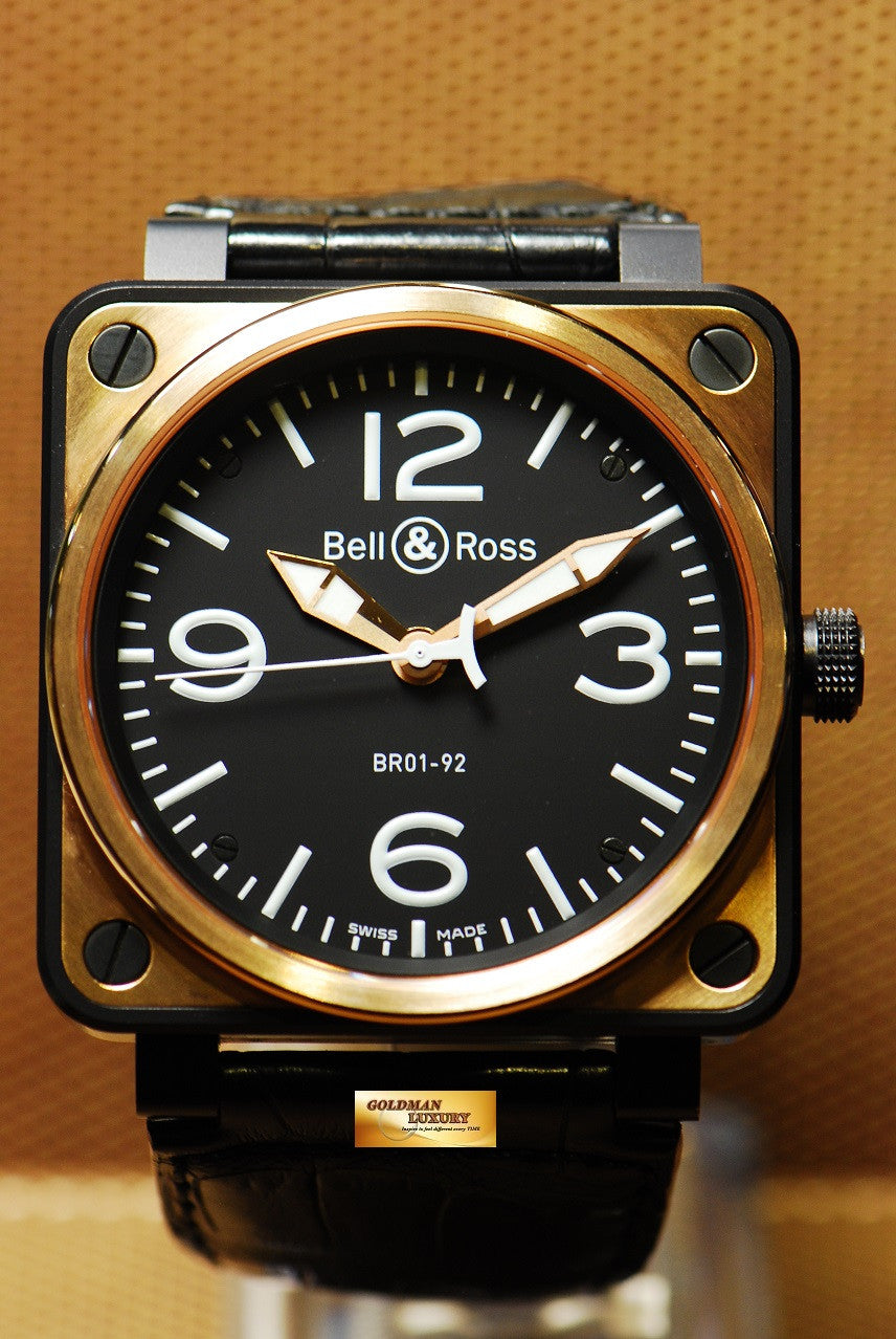 [SOLD] BELL & ROSS AVIATOR 46mm GOLD PVD BLACK AUTOMATIC