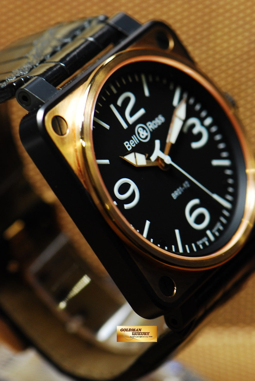 [SOLD] BELL & ROSS AVIATOR 46mm GOLD PVD BLACK AUTOMATIC