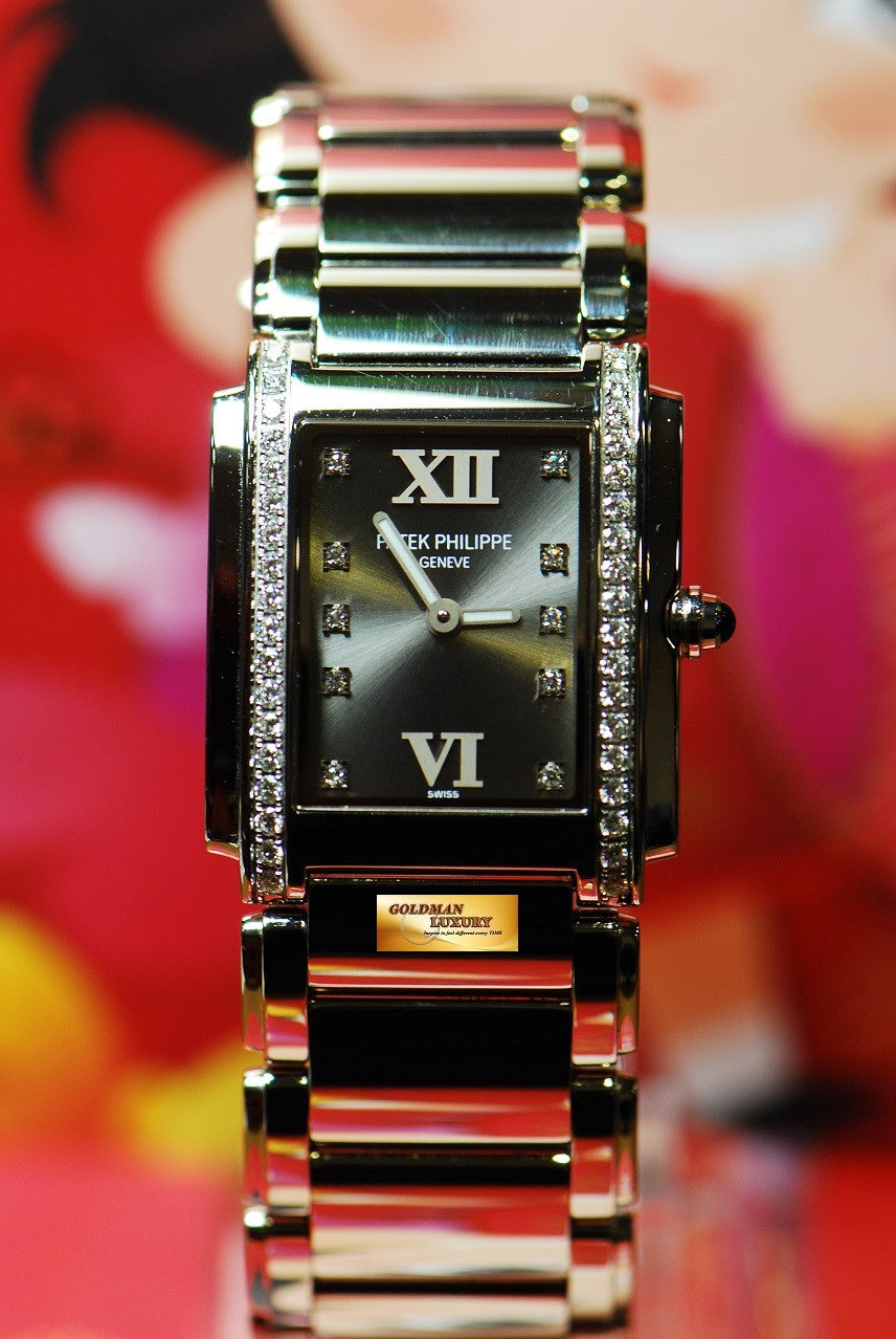 [SOLD] PATEK PHILIPPE TWENTY – 4 LADIES DIAMONDS GREY QUARTZ (NEAR MINT)