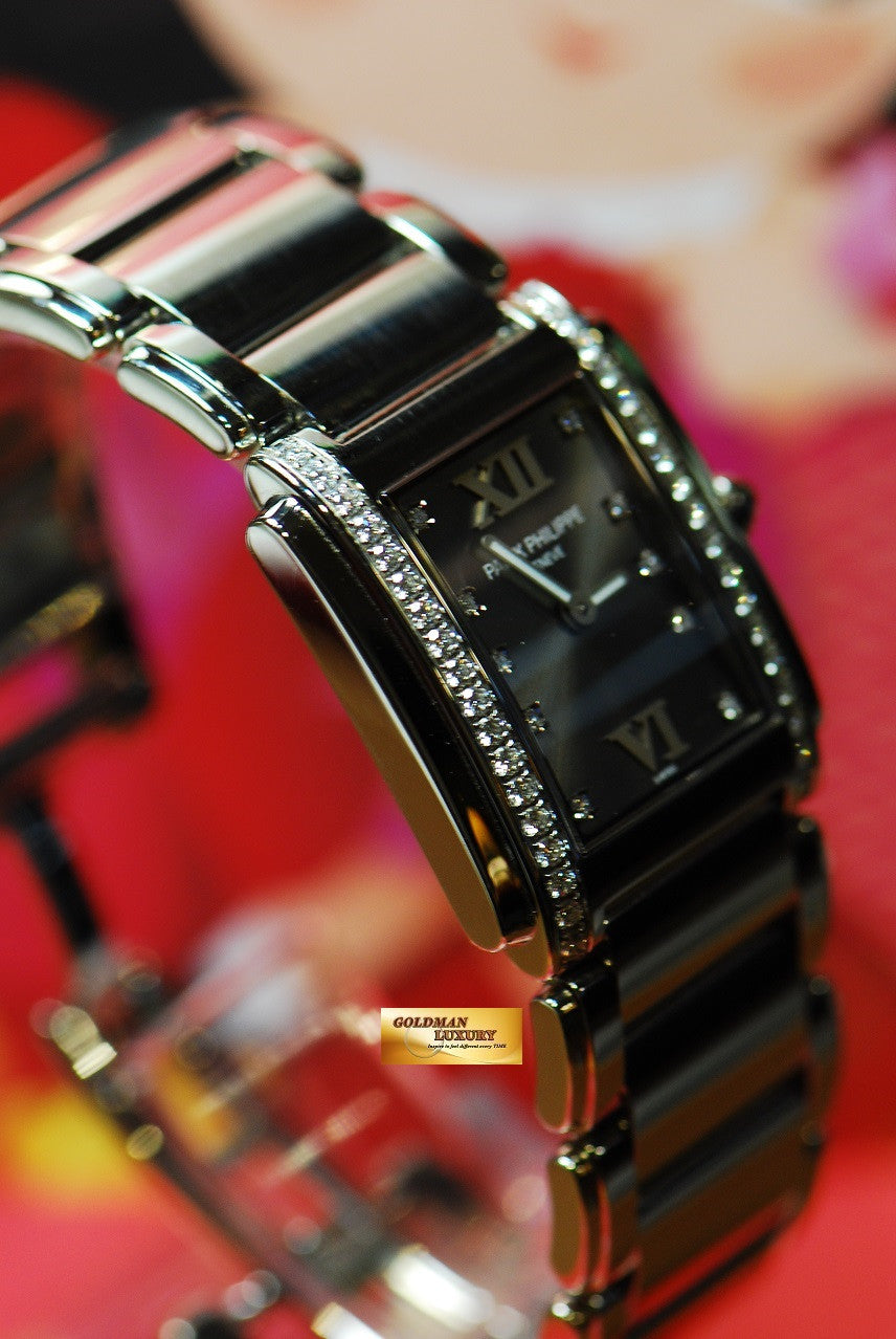 [SOLD] PATEK PHILIPPE TWENTY – 4 LADIES DIAMONDS GREY QUARTZ (NEAR MINT)