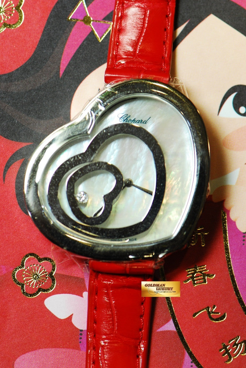 [SOLD] CHOPARD HAPPY SPIRIT LOVE 18K WHITE GOLD XL MOP QUARTZ (LNIB)