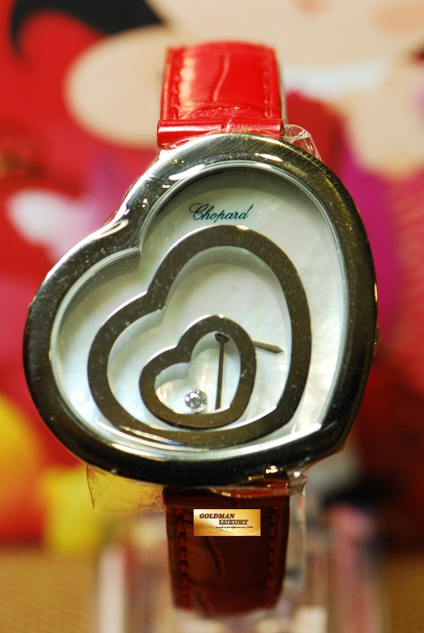 [SOLD] CHOPARD HAPPY SPIRIT LOVE 18K WHITE GOLD XL MOP QUARTZ (LNIB)