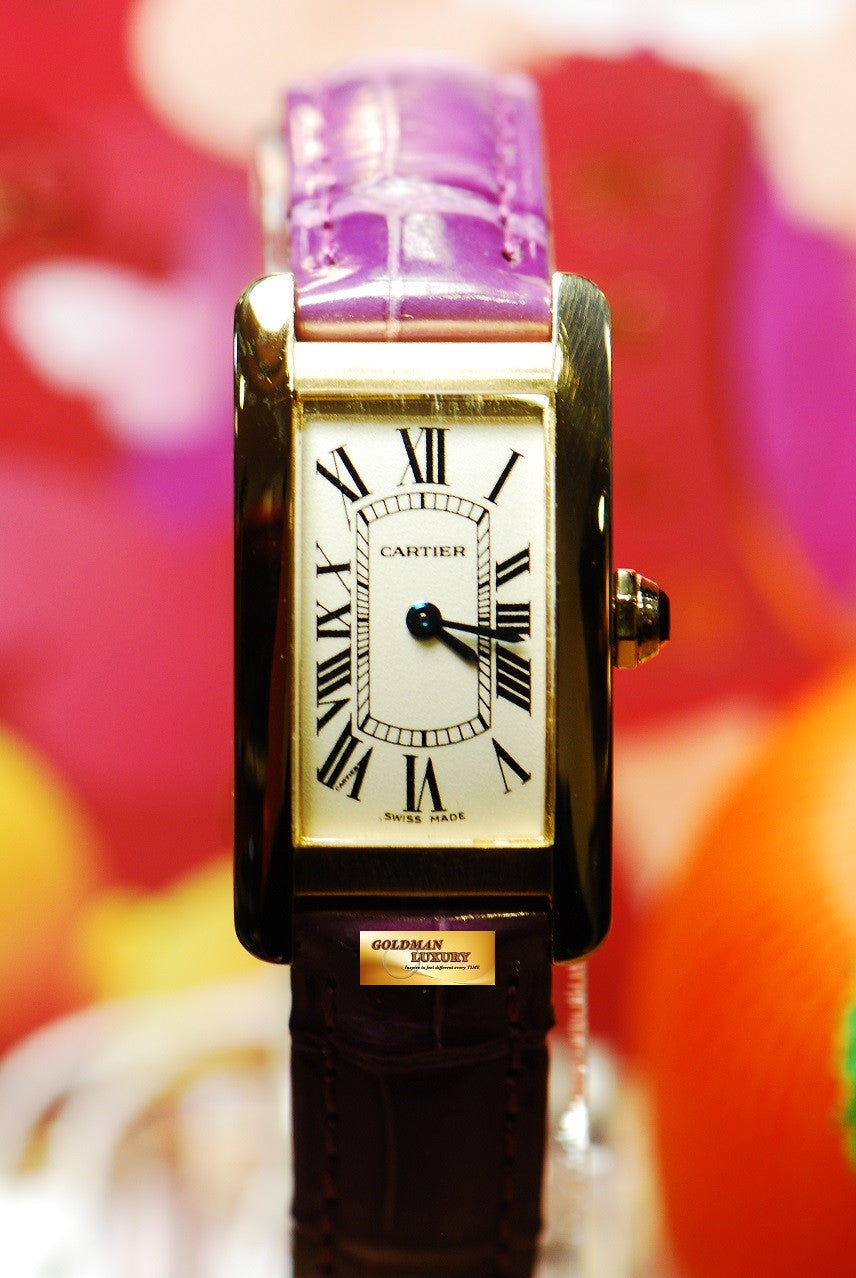 [SOLD] CARTIER TANK AMERICAINE 18K YELLOW GOLD LADIES QUARTZ (NEAR MINT)