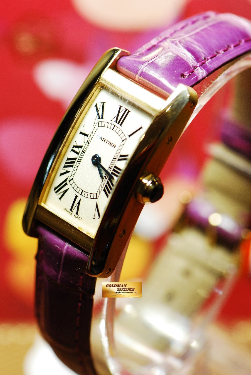 [SOLD] CARTIER TANK AMERICAINE 18K YELLOW GOLD LADIES QUARTZ (NEAR MINT)