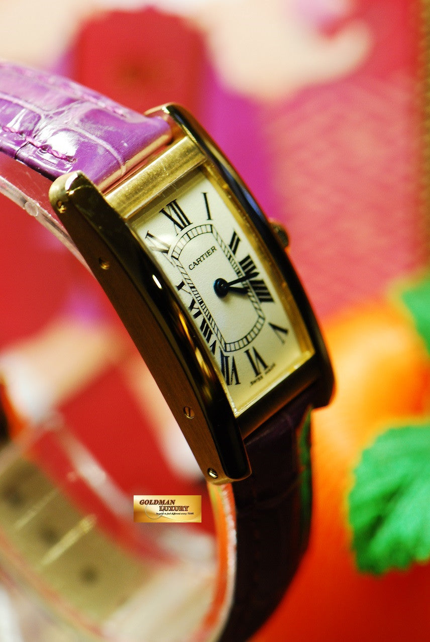 [SOLD] CARTIER TANK AMERICAINE 18K YELLOW GOLD LADIES QUARTZ (NEAR MINT)