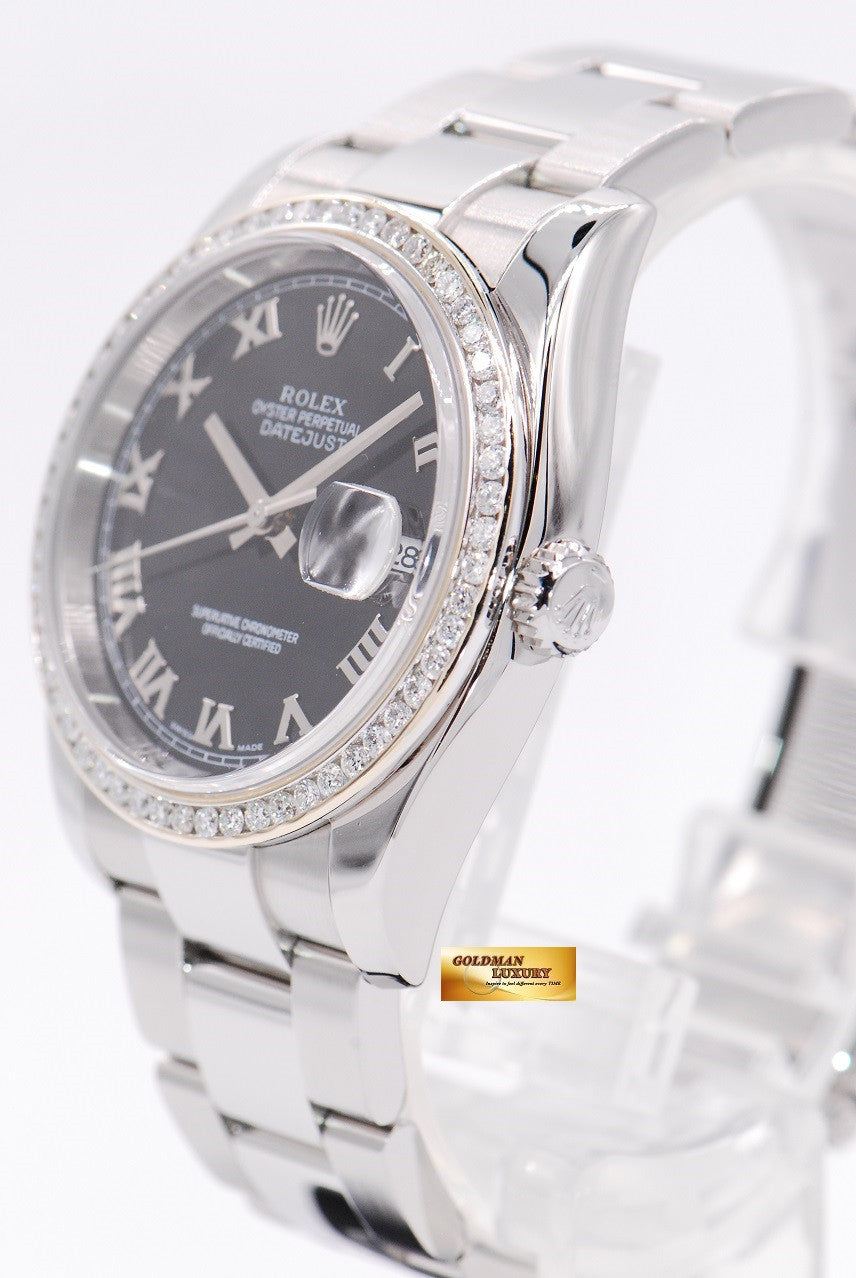 [SOLD] ROLEX OYSTER PERPETUAL DATEJUST 36mm DIAMOND BEZEL Ref 116200 (MINT)