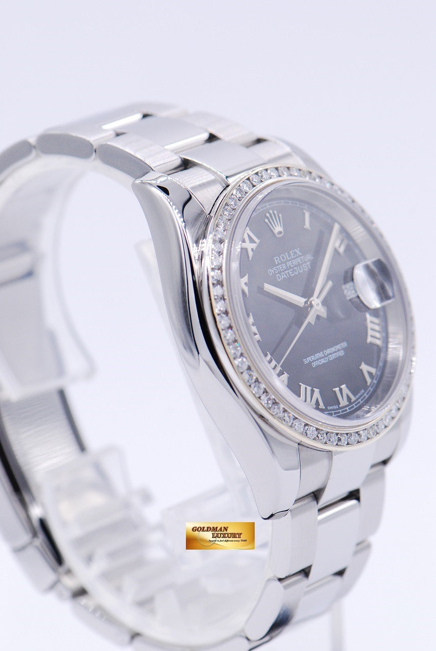 [SOLD] ROLEX OYSTER PERPETUAL DATEJUST 36mm DIAMOND BEZEL Ref 116200 (MINT)