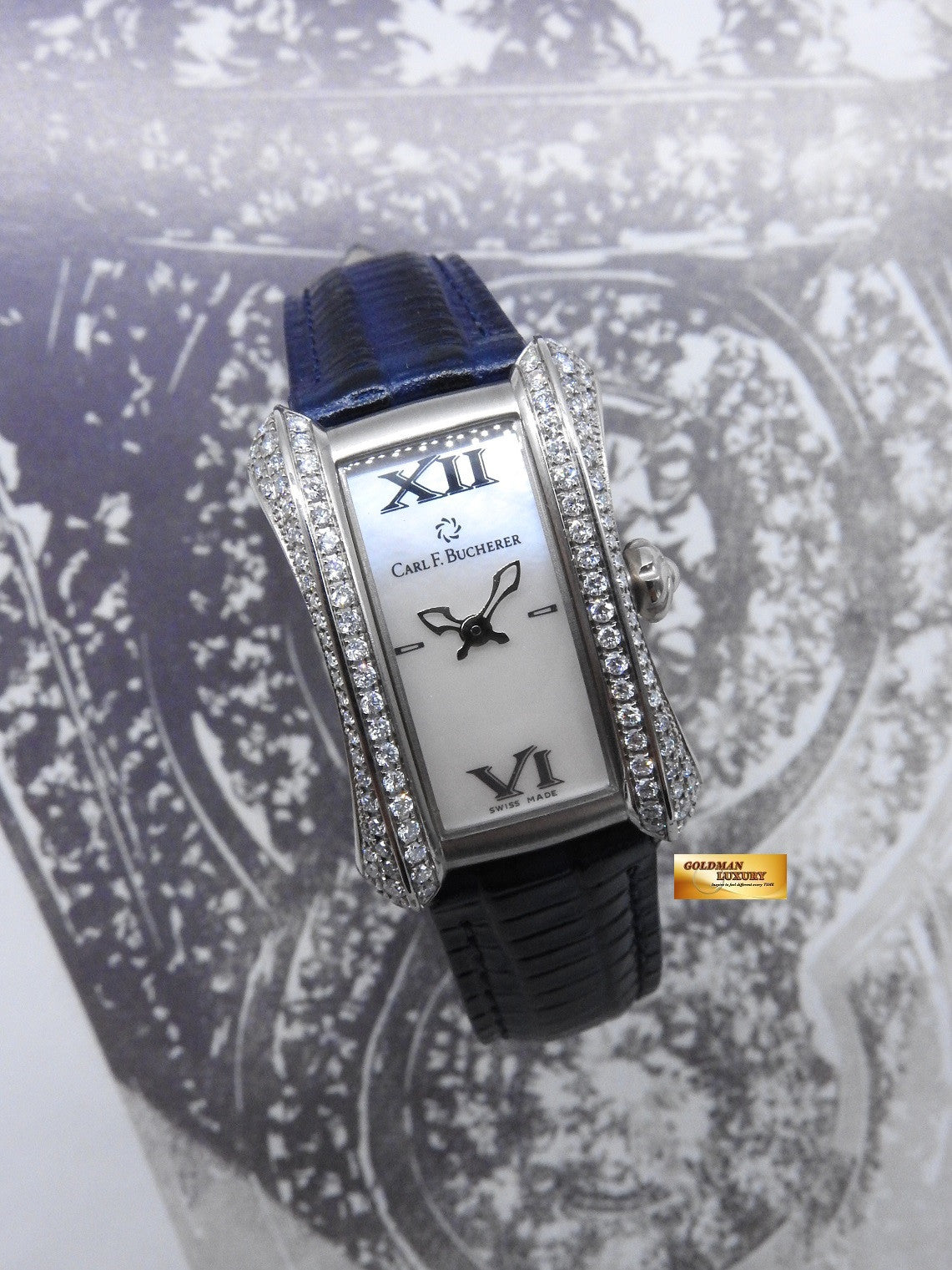 [SOLD] CARL F. BUCHERER ALACRIA LADIES 18K WHITE GOLD MOP QUARTZ (MINT)