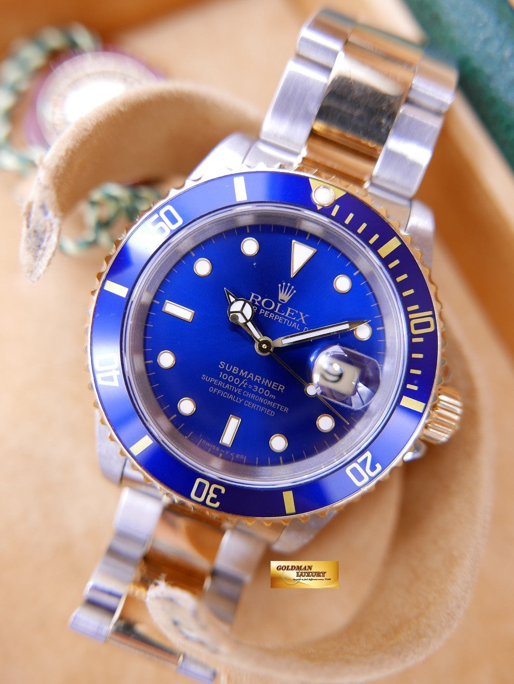 [SOLD] ROLEX OYSTER SUBMARINER HALF-GOLD BLUE Ref 16613 AUTOMATIC