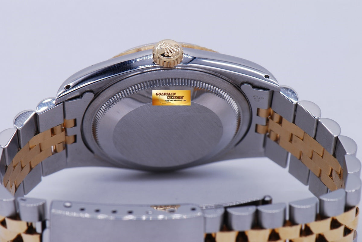 [SOLD] ROLEX OYSTER DATEJUST GOLD DIAMOND DIAL HALF-GOLD Ref 16233 (MINT)
