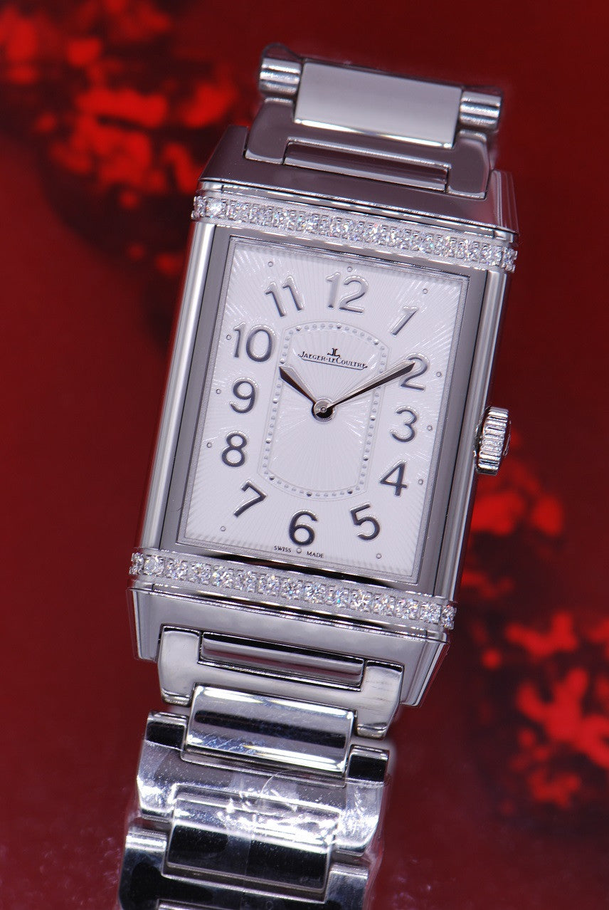 [SOLD] JLC REVERSO GRANDE LADIES SS ULTRA THIN DIAMOND MANUAL