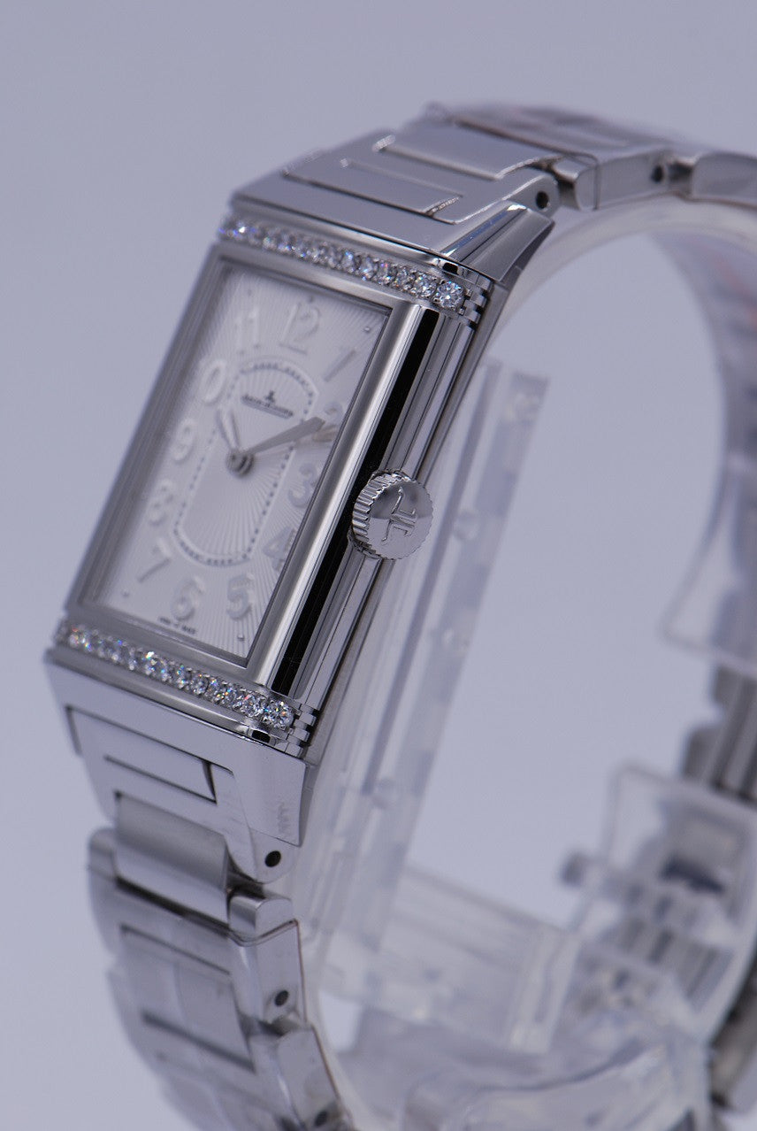[SOLD] JLC REVERSO GRANDE LADIES SS ULTRA THIN DIAMOND MANUAL