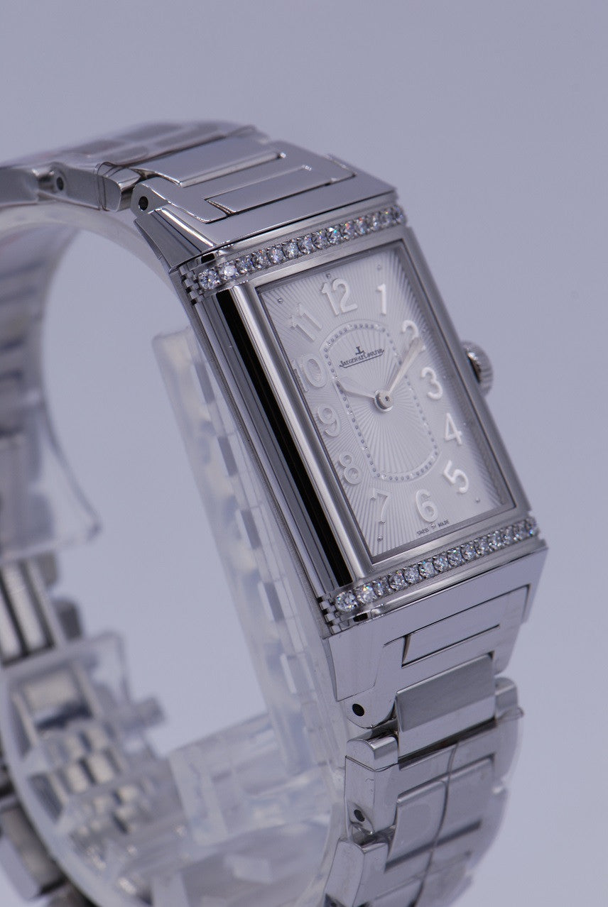 [SOLD] JLC REVERSO GRANDE LADIES SS ULTRA THIN DIAMOND MANUAL