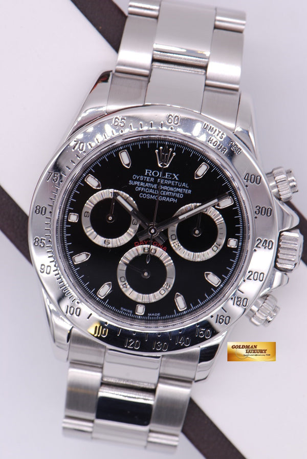 SOLD ROLEX OYSTER PERPETUAL DAYTONA SS BLACK Ref 116520 MINT Goldman Luxury